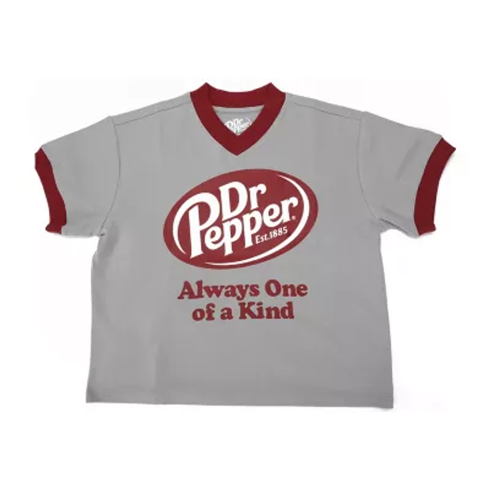 Dr Pepper Always One Of A Kind Womens V Neck Short Sleeve Regular Fit Juniors Graphic T-Shirt