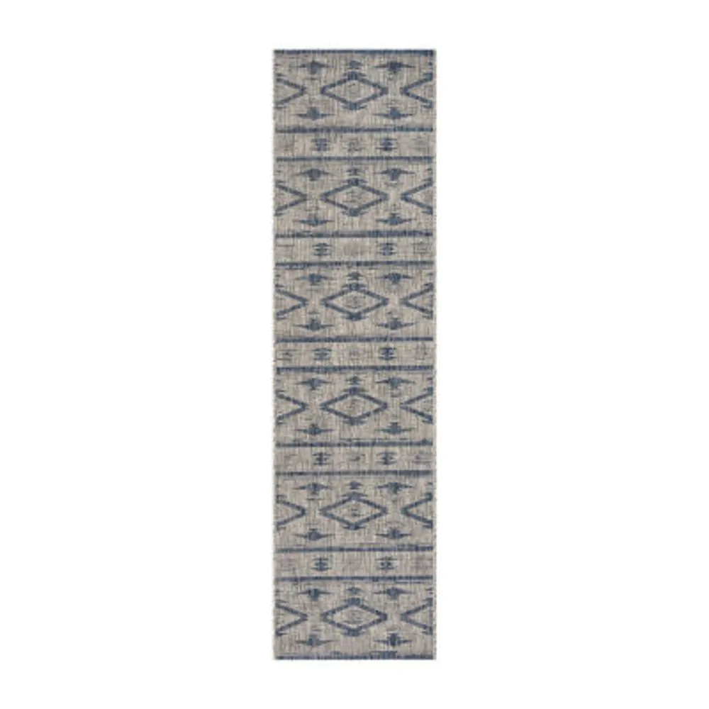 Safavieh Courtyard Collection Easton Geometric Indoor/Outdoor Runner Rug
