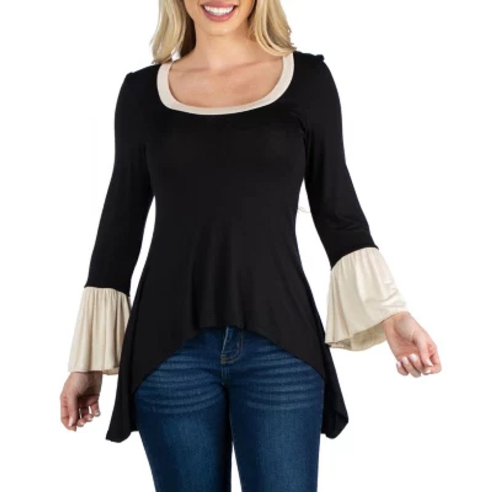 24/7 Comfort Apparel High Low Tunic Top