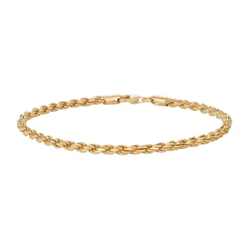 Mens 14K Gold Over Silver Solid 8 1/2 Inch Link Bracelet