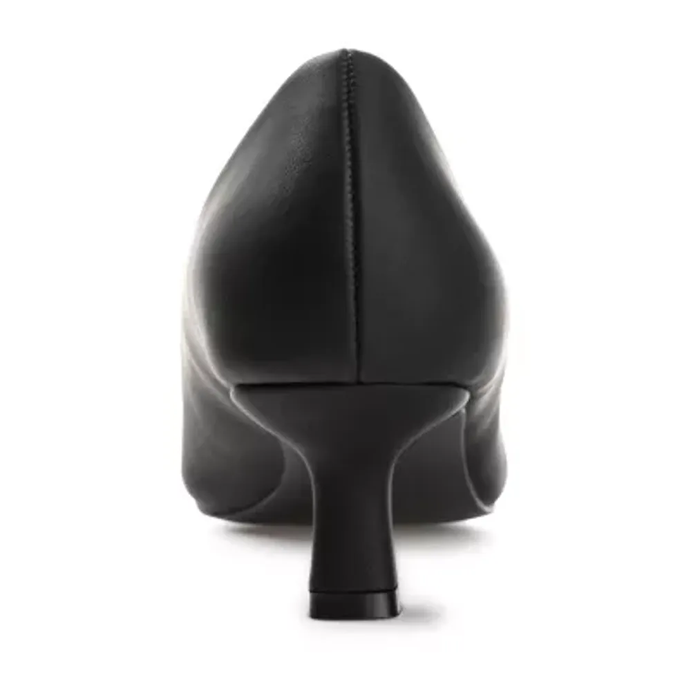 Journee Collection Celica Womens Pointed Closed Toe Kitten Heel Pumps