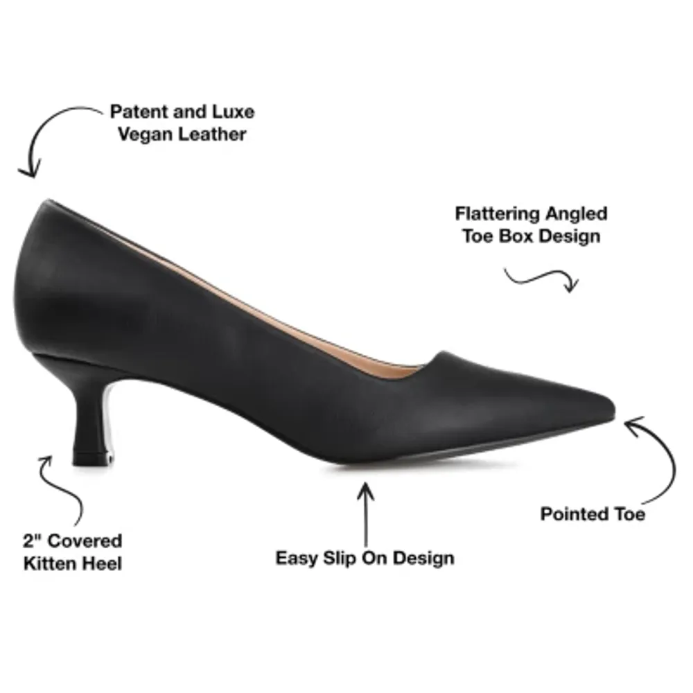 Journee Collection Celica Womens Pointed Closed Toe Kitten Heel Pumps