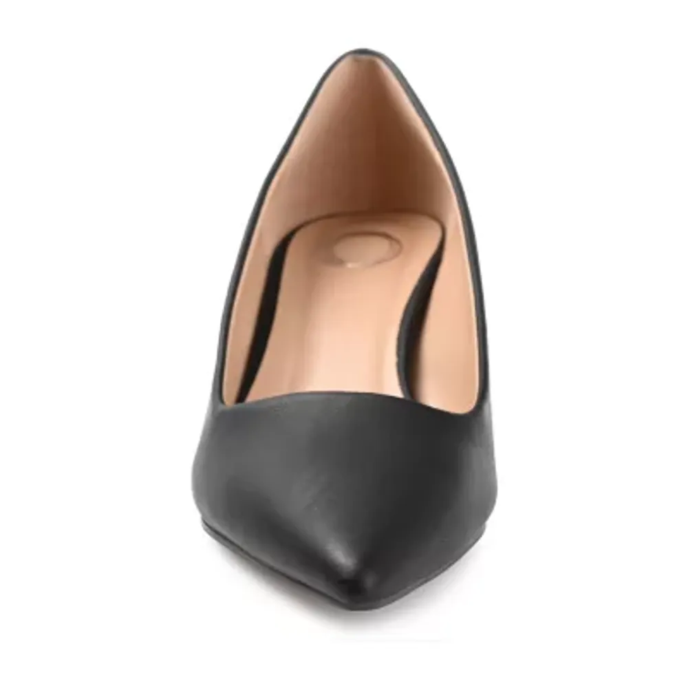 Journee Collection Celica Womens Pointed Closed Toe Kitten Heel Pumps