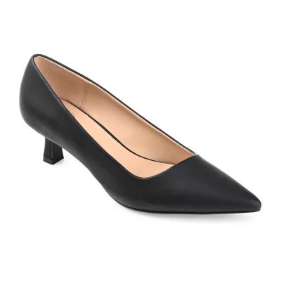 Journee Collection Womens Celica Pointed Closed Toe Kitten Heel Pumps