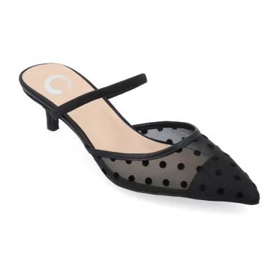 Journee Collection Allana Womens Pointed Closed Toe Kitten Heel Pumps