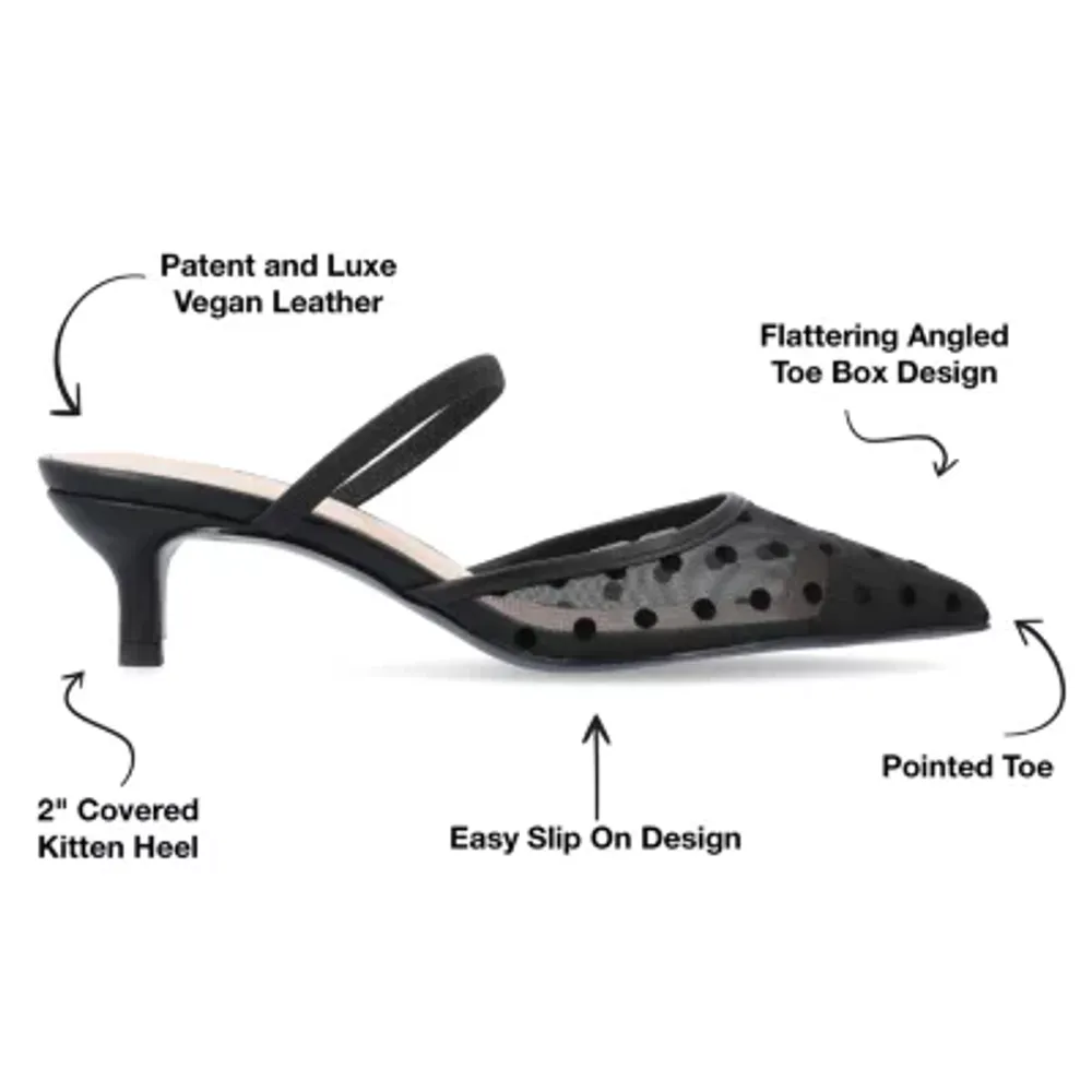 Journee Collection Allana Womens Pointed Closed Toe Kitten Heel Pumps