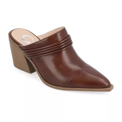 Journee Collection Jinny Womens Pointed Closed Toe Stacked Heel Pumps