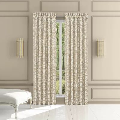 Queen Street La Grande Ivory Rod Pocket Light-Filtering Set of 2 Curtain Panel