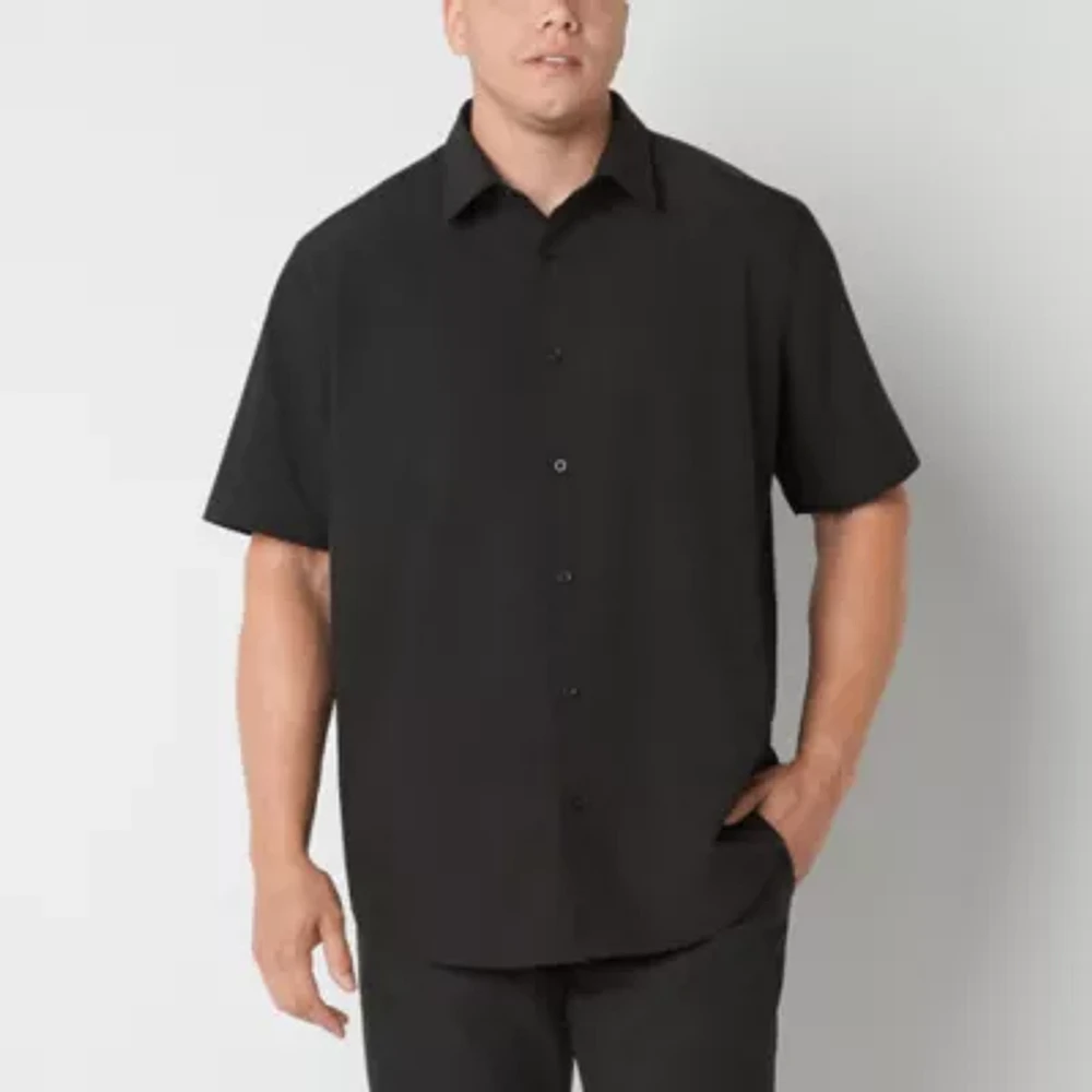 Stylus Mens Short Sleeve Regular Fit Big and Tall Button-Down Shirt