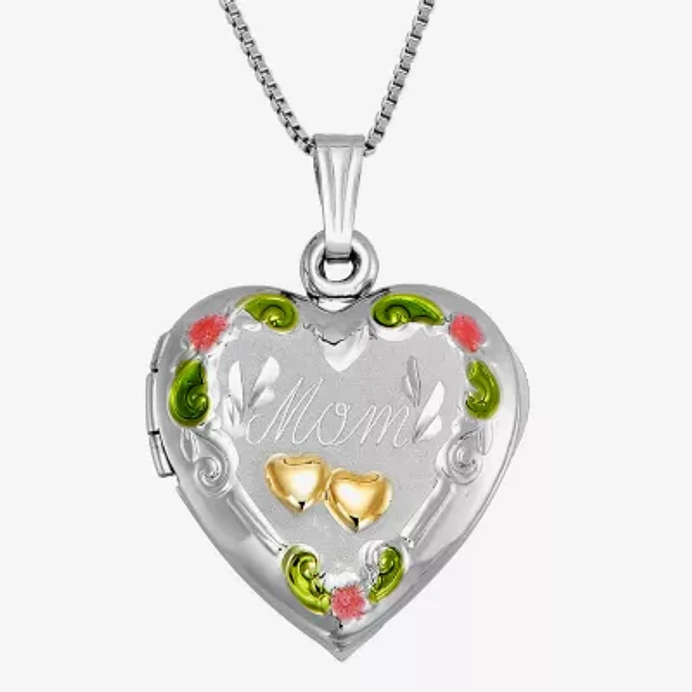 "Mom" Womens 14K Gold Over Silver Sterling Silver 18 Inch Locket Necklace