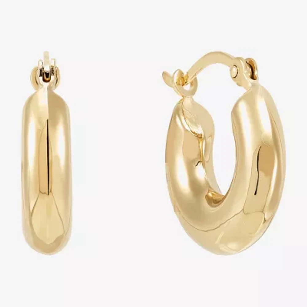 Limited Quantities! Womens 14K Gold 15mm Round Hoop Earrings