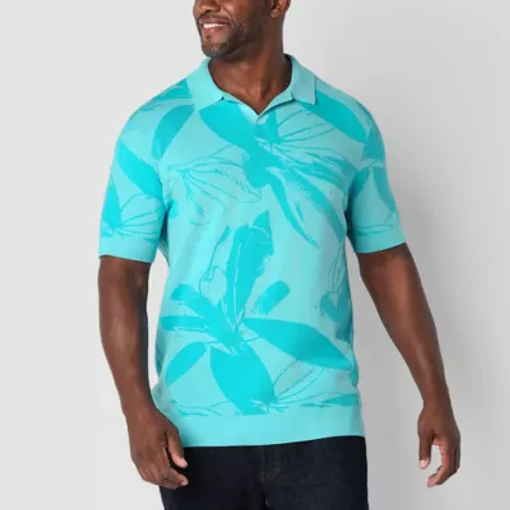 Shaquille O'Neal XLG Big and Tall Mens Short Sleeve Polo Sweater