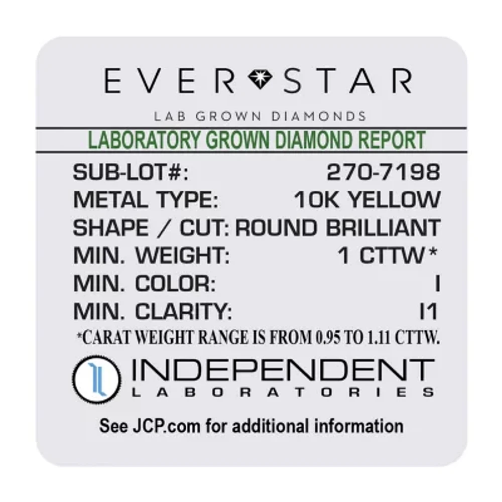 H-I / I1) Womens 1 CT. T.W. Lab Grown White Diamond 10K White Gold 21.9mm Hoop Earrings