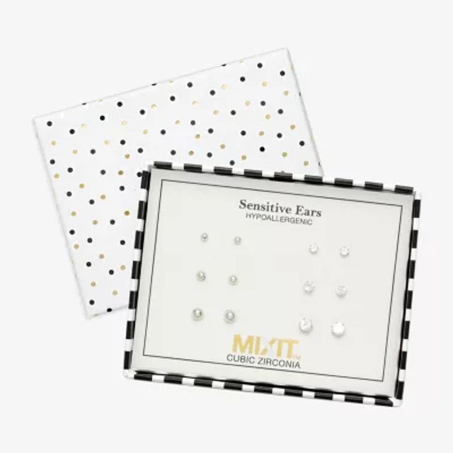 Mixit Womens Simulated Pearl Round Hypoallergenic 6 Pair Earring Set