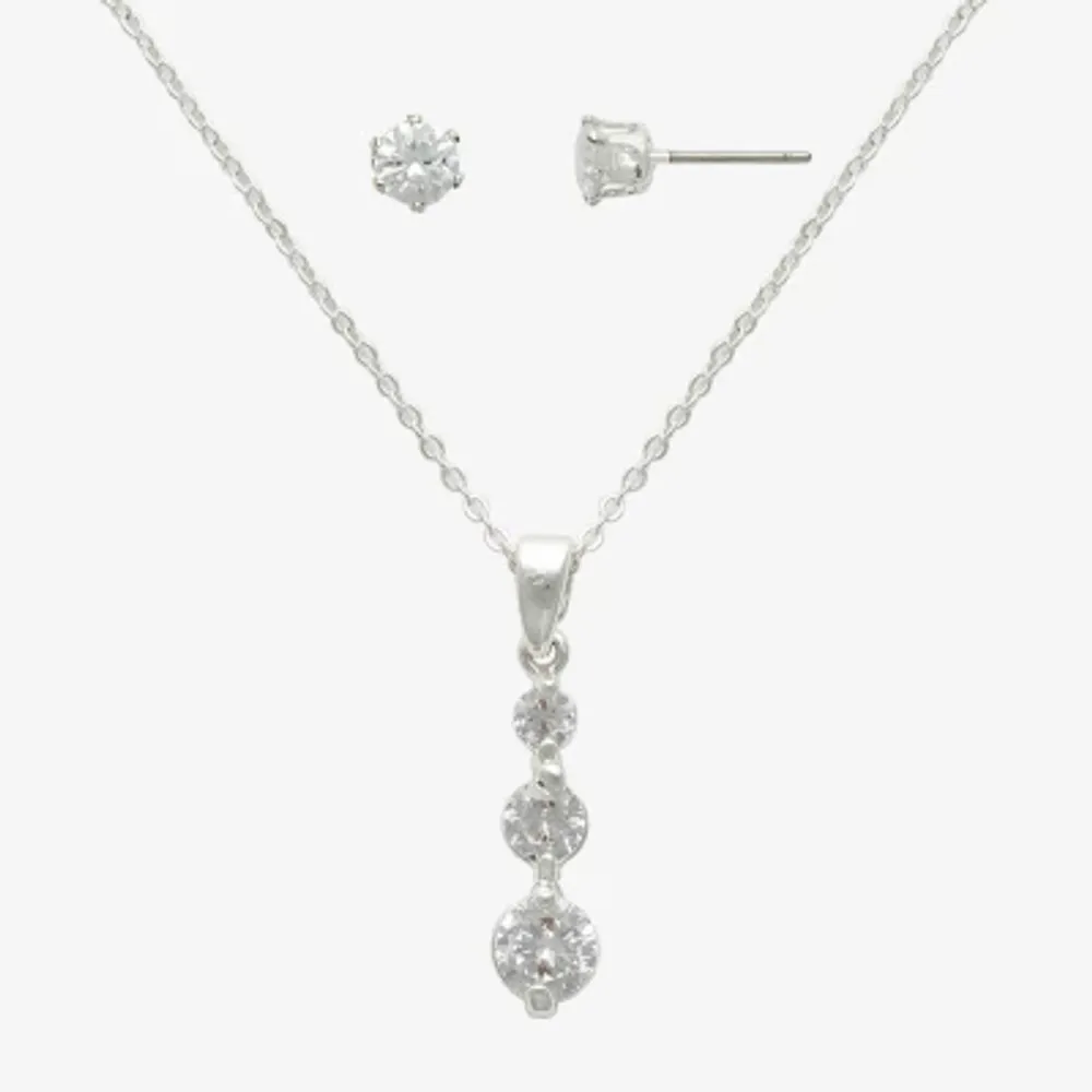 Mixit Womens Cubic Zirconia Hypoallergenic 2-pc. Jewelry Set