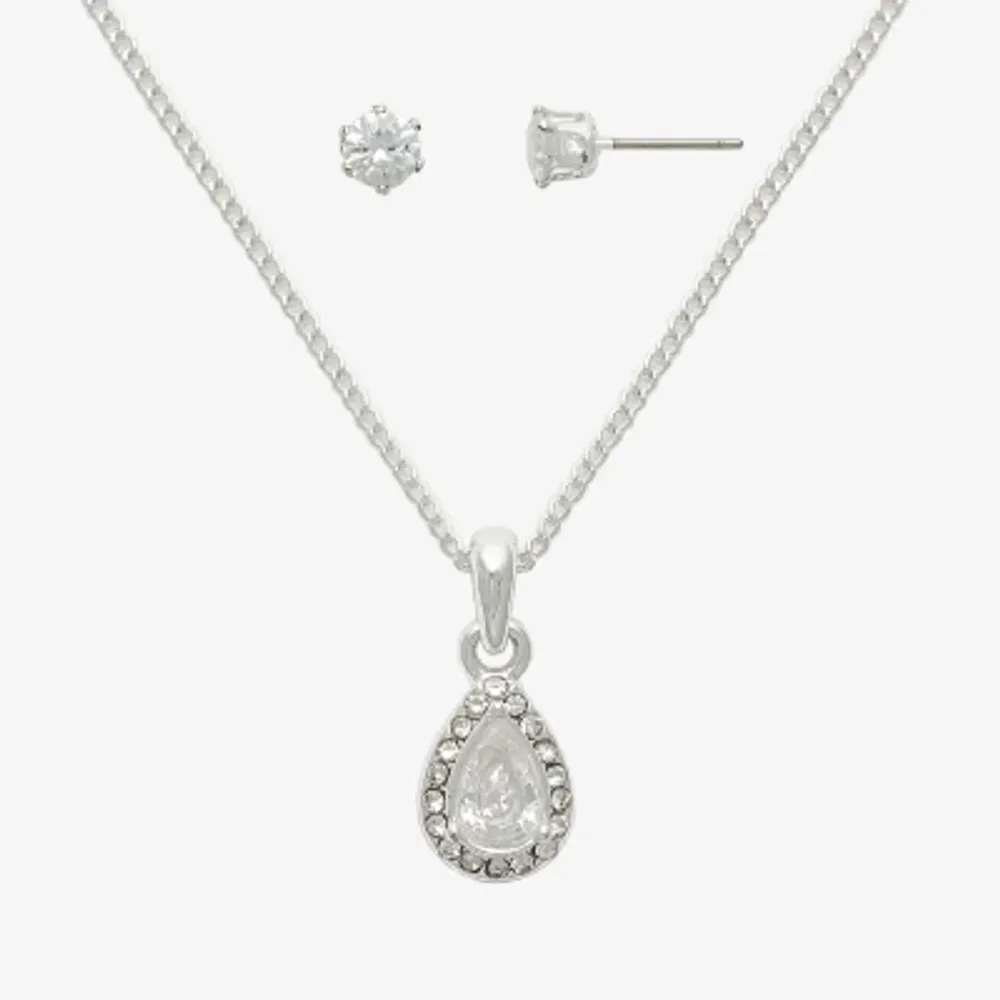 Mixit Womens Cubic Zirconia Hypoallergenic 2-pc. Jewelry Set