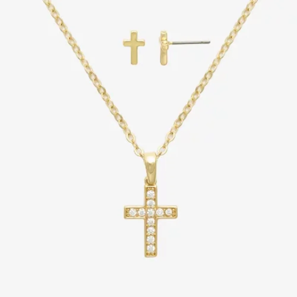 Mixit Womens Cross Hypoallergenic 2-pc. Jewelry Set