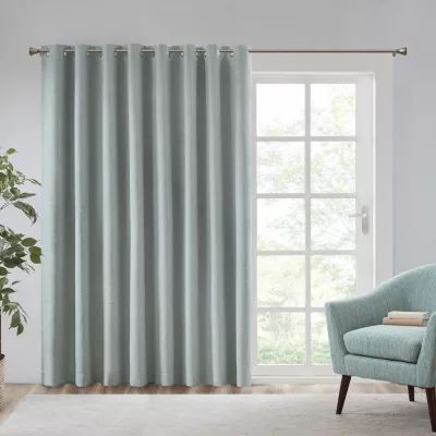 Madison Park Arlie 100"W X 84"L Energy Saving Blackout Grommet Top Patio Door Curtain