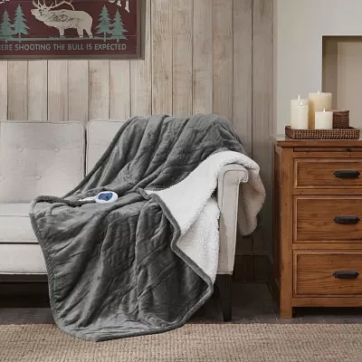 Woolrich Heated Automatic Shut Off Washable Lightweight Throw