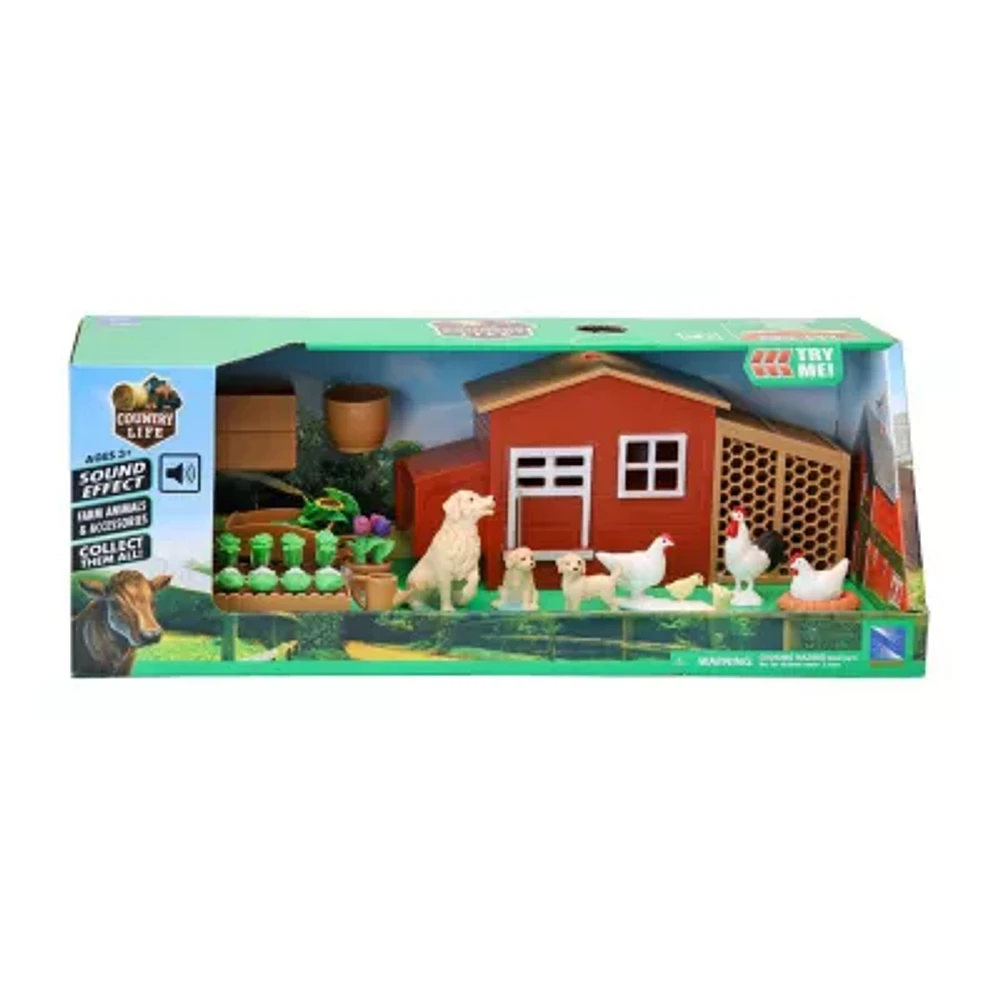 New Ray Chicken N Gardening Play Set Garden Toy