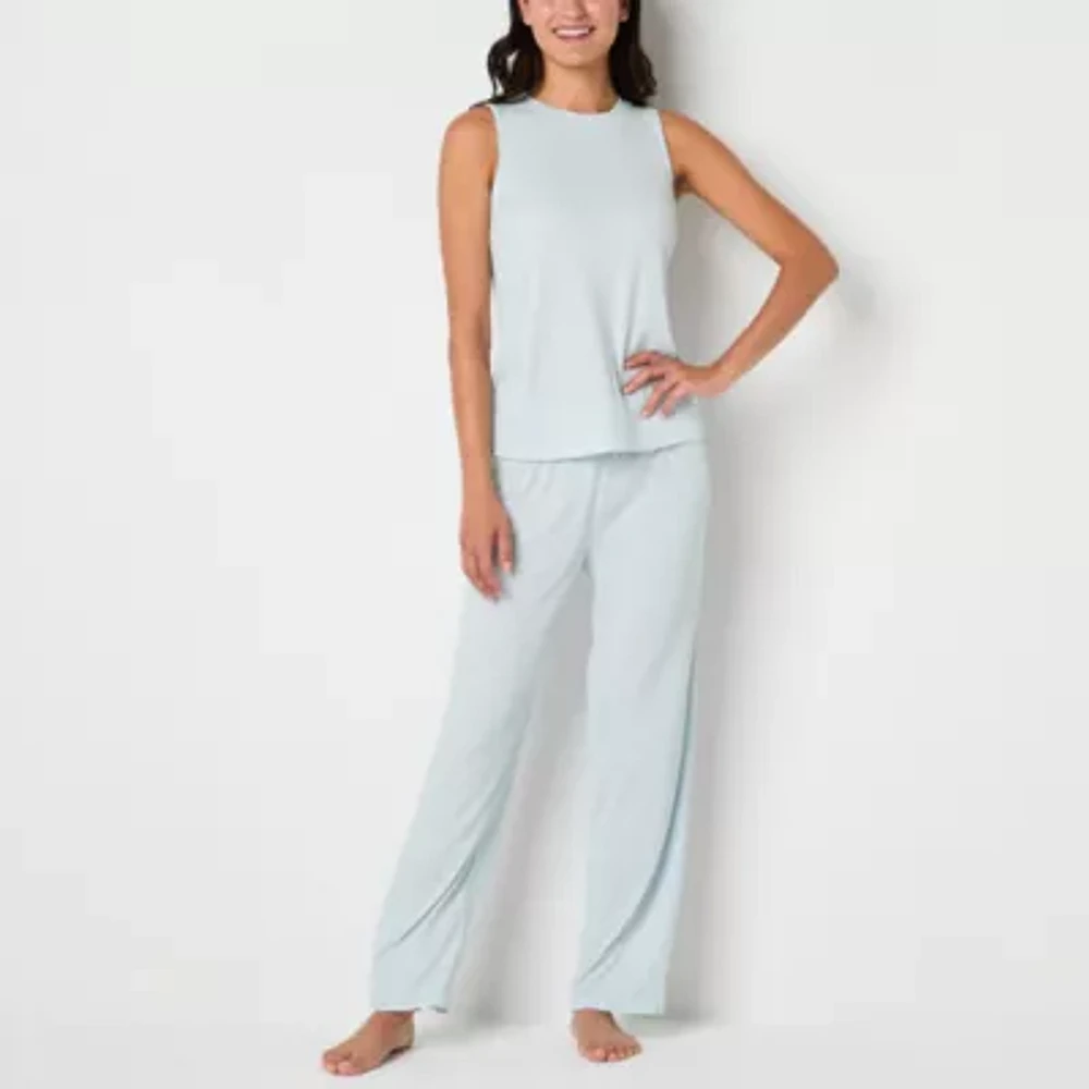 Jaclyn Womens Crew Neck Sleeveless 2-pc. Pajama Sets