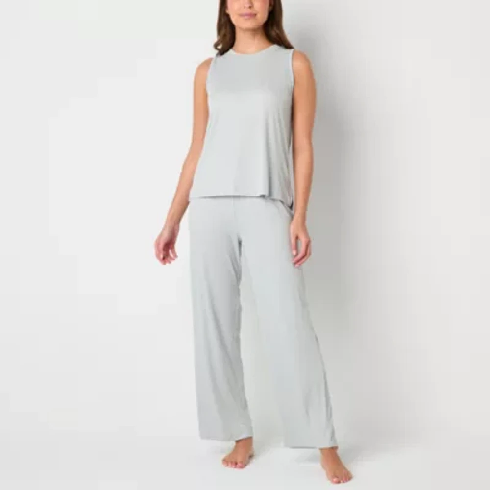 Jaclyn Womens Crew Neck Sleeveless 2-pc. Pajama Sets