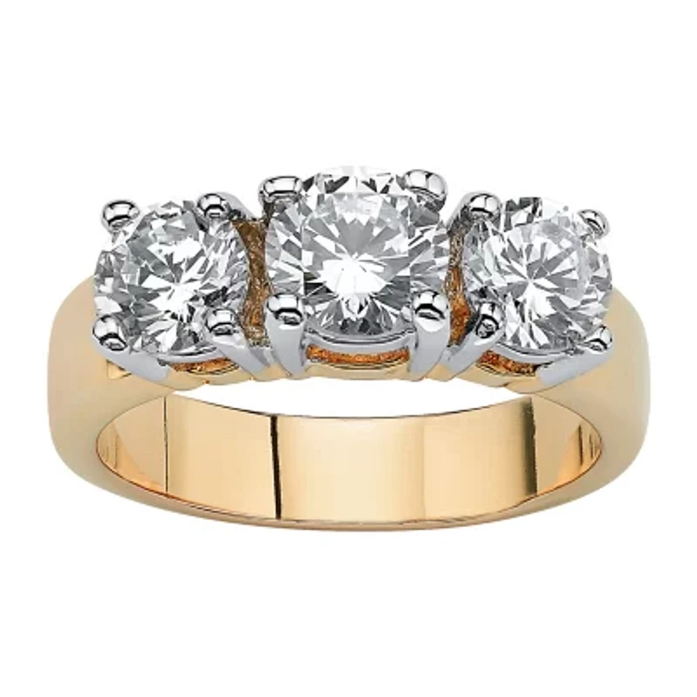Womens 2 1/4 CT. T.W. Cubic Zirconia 14K Gold Over Brass Engagement Ring