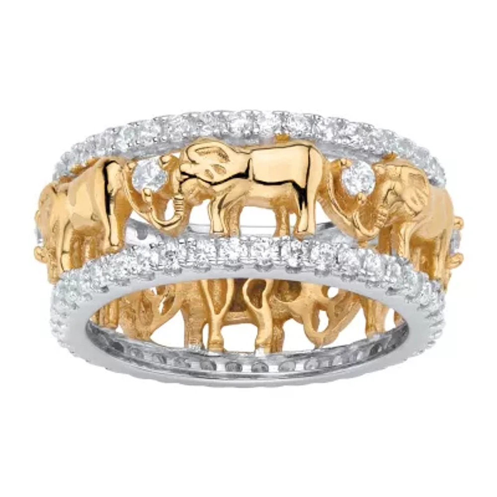Womens 9.5MM 1 3/8 CT. T.W. White Cubic Zirconia 18K Gold Over Brass Band