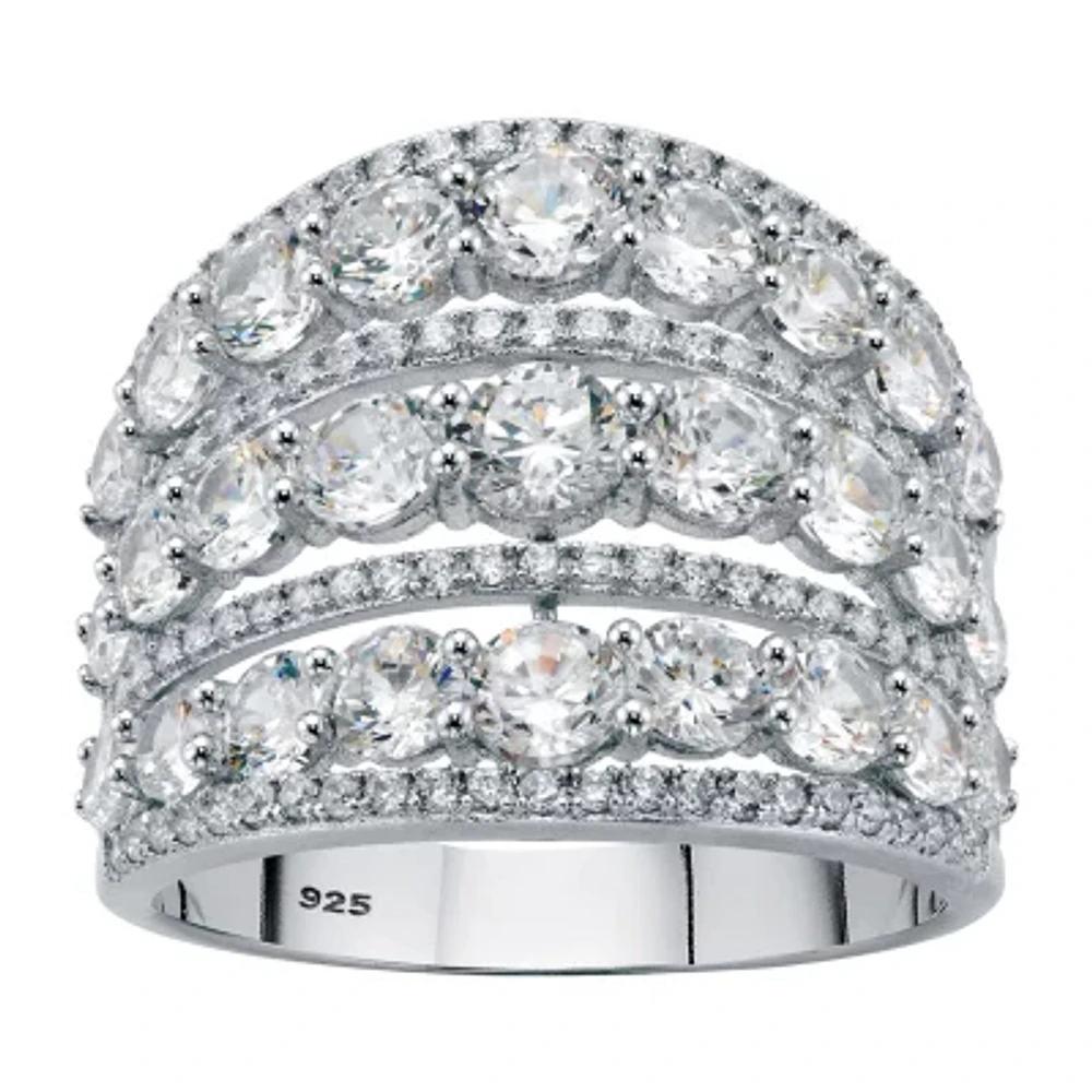 DiamonArt® Womens CT. T.W. White Cubic Zirconia Sterling Silver Cocktail Ring