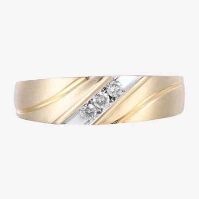 Mens 1/8 CT. T.W. Natural White Diamond 10K Gold Wedding Band