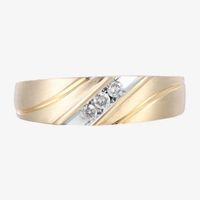 Mens 1/8 CT. T.W. Natural White Diamond 10K Gold Wedding Band