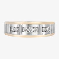 Mens 1/ CT. T.W. Natural White Diamond 10K Gold Wedding Band