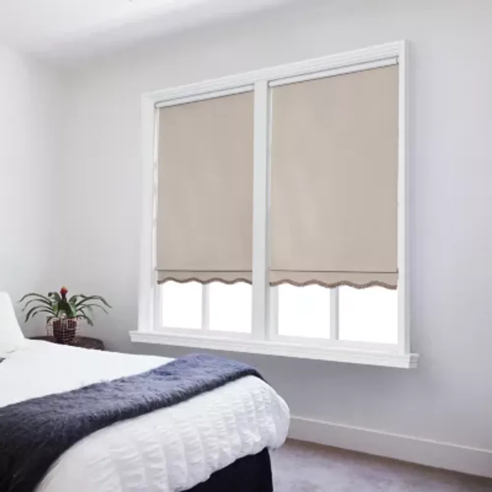 Paige Cut-to-Width Cordless Blackout Fringed Roller Shade