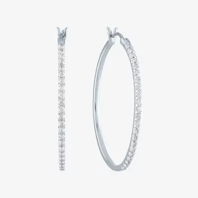 (G-H / SI2-I1) 3/4 CT. T.W. Lab Grown White Diamond 10K White or Yellow Gold 35mm Hoop Earrings
