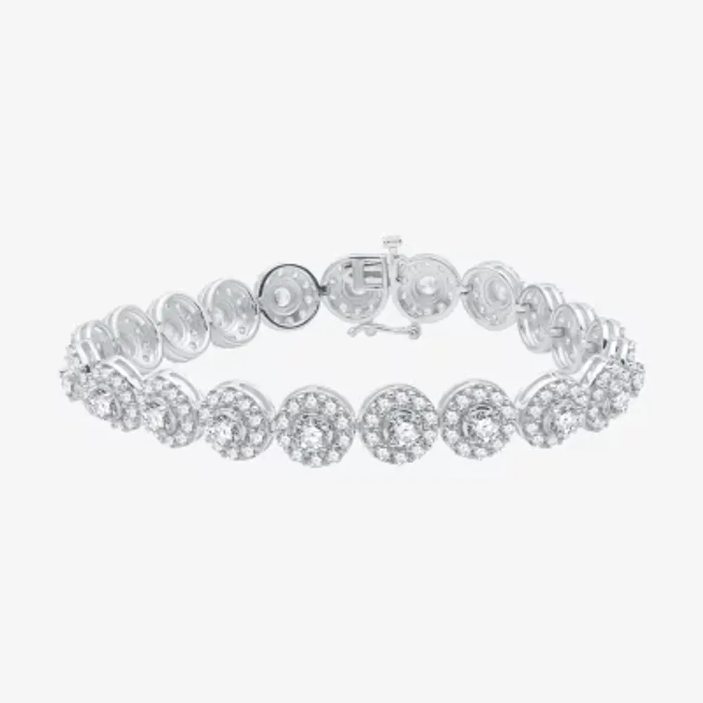 10 Ct.T.W. (H-I / I1) Womens Lab Grown White Diamond 10K White Gold 7.5 Inch Tennis Bracelet