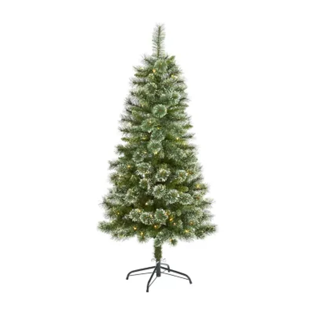 Nearly Natural 5 Foot Pre-Lit Pine Christmas Tree