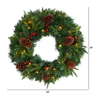 Nearly Natural Pre-Lit Wreath