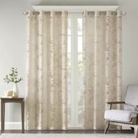 Madison Park Kauna Palm Leaf Grommet Top Sheer Single Curtain Panel