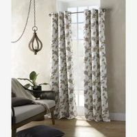 Distant Lands Maura Textured Print Grommet Top 100% Blackout Single Curtain Panel