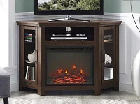 48" Wood Corner Fireplace Media TV Stand Console