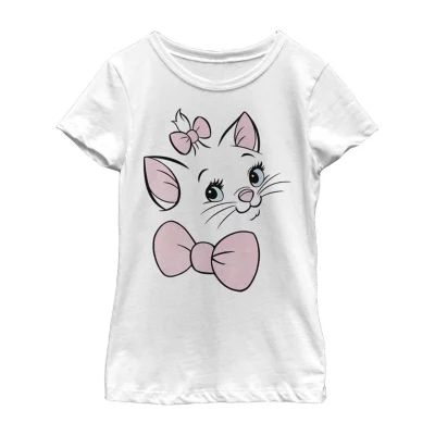 Little & Big Kid Girls Crew Neck Short Sleeve Slim Fit The Aristocats Graphic T-Shirt