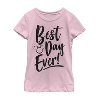 Little & Big Kid Girls Crew Neck Short Sleeve Slim Fit Mickey and Friends Mouse Minnie Graphic T-Shirt
