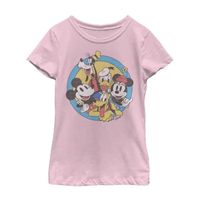 Little & Big Girls Crew Neck Short Sleeve Mickey and Friends Mouse Minnie Graphic T-Shirt