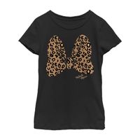 Little & Big Kid Girls Crew Neck Short Sleeve Slim Fit Minnie Mouse Graphic T-Shirt