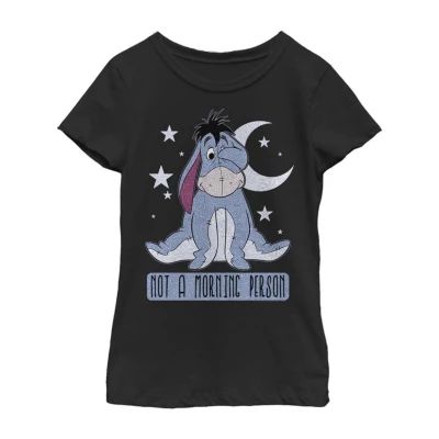 Disney Little & Big Kid Girls Crew Neck Short Sleeve Slim Fit Eeyore Winnie The Pooh Graphic T-Shirt