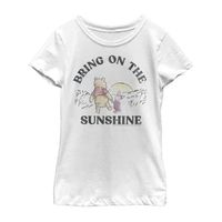 Little & Big Kid Girls Crew Neck Short Sleeve Slim Fit Winnie The Pooh Graphic T-Shirt