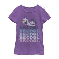 Little & Big Kid Girls Crew Neck Short Sleeve Slim Fit Frozen Olaf Graphic T-Shirt