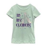 Little & Big Girls Disney Crew Neck Short Sleeve Princess Frozen Graphic T-Shirt