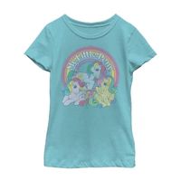 Little & Big Kid Girls Crew Neck Short Sleeve Slim Fit My Pony Graphic T-Shirt