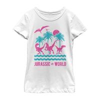 Little & Big Kid Girls Crew Neck Short Sleeve Slim Fit Jurassic World Graphic T-Shirt